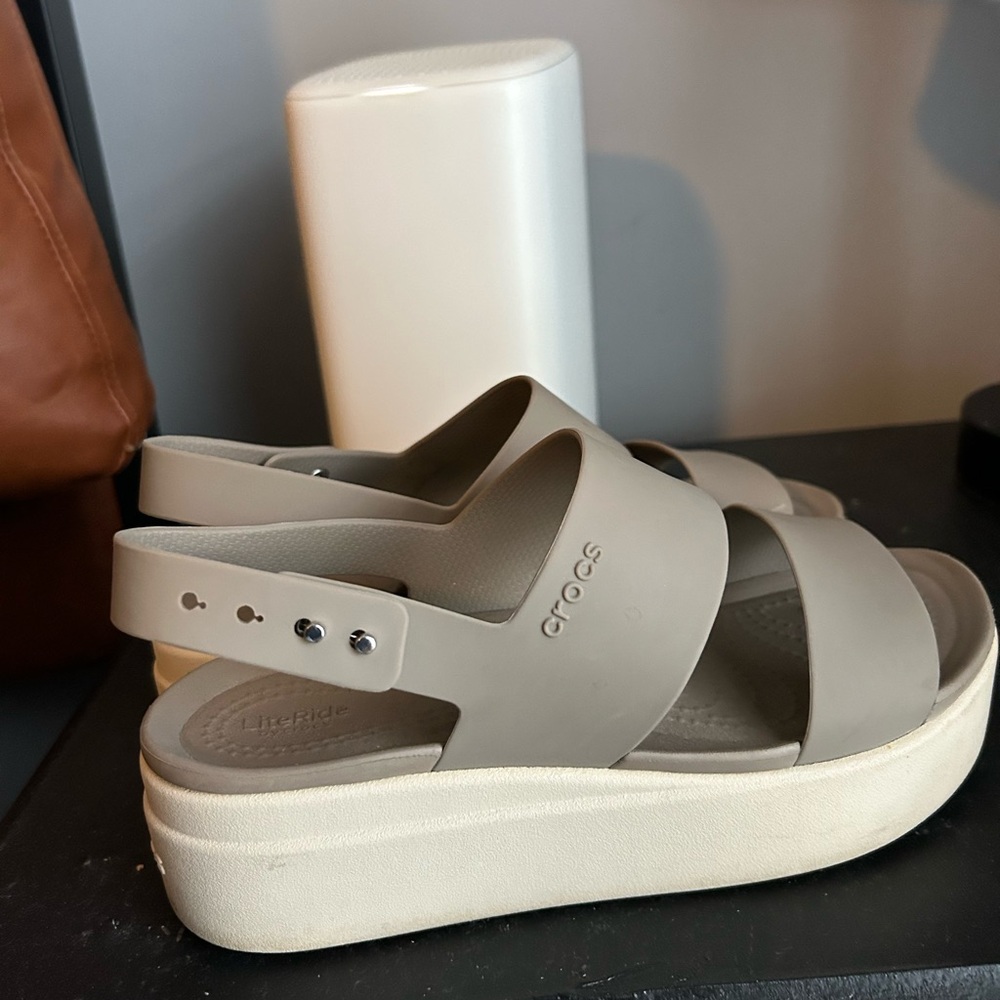 CROCS Women's Taupe Platform Sandals